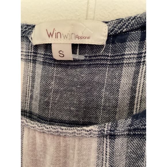WinWin Blue Plaid Top Small - Picture 3 of 5